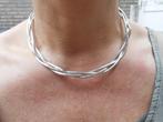 Zilveren zwaar gevlochten vintage collier (spang) nr.604