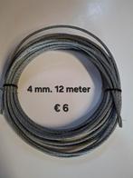 Staaldraad nieuw 4mm - stuk van 12 meter, Ophalen of Verzenden, Gebruikt, 10 meter of meer, Overige kabels