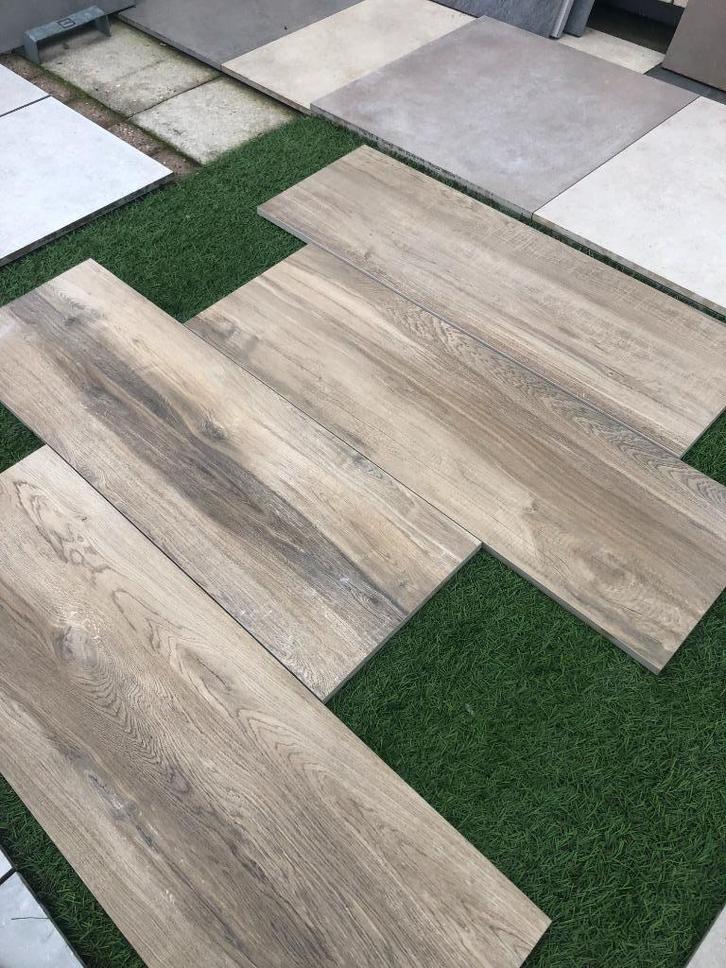 keramische houtlook terrastegels 120x40x2 Tur partijtegels, Tuin en Terras, Tegels en Klinkers, Nieuw, Terrastegels, Keramiek