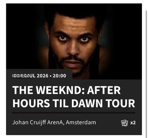 The Weeknd concert 2 VIP kaarten, Tickets en Kaartjes, Twee personen, Juli