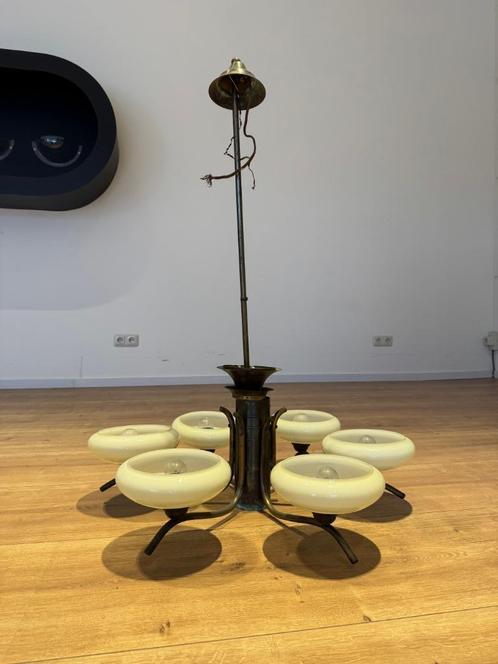 Antieke hanglamp / kroonluchter - Mid-century vintage, Antiek en Kunst, Antiek | Lampen, Ophalen