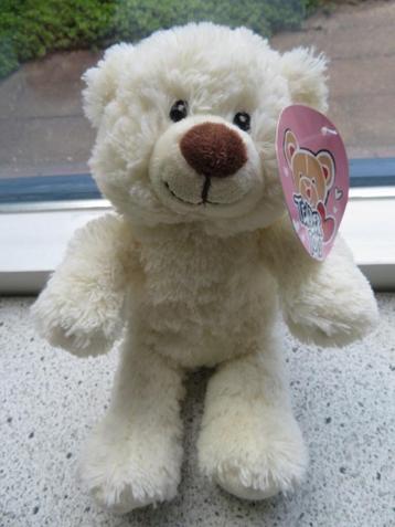 Wit velours beer beertje merk Tendertoys meet ca 23 cm beschikbaar voor biedingen