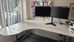 Hoekbureau van IKEA  (linkerzijde), serie Galant, wit., Huis en Inrichting, Bureaus, Ophalen, In hoogte verstelbaar, Zo goed als nieuw