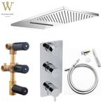 Inbouw doucheset Tres Exclusive hoofddouche met waterval, Ophalen of Verzenden, Nieuw, Chroom, Douche