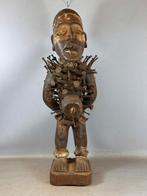 250963 Groot Afrikaans Fetisch Nkisi Nkondi beeld uit Congo., Antiek en Kunst, Ophalen of Verzenden