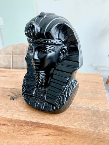Zwarte Farao Buste - Egyptisch Beeld Decoratie Kunstobject beschikbaar voor biedingen