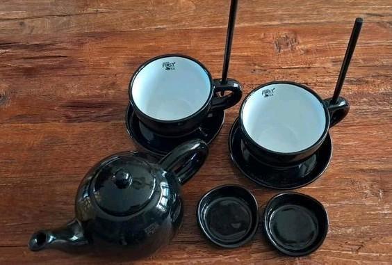 London Pottery Farmhouse Theepot en 2 koppen., Antiek en Kunst, Antiek | Keramiek en Aardewerk, Ophalen