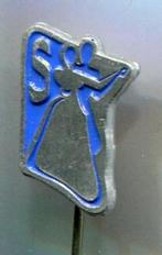 blauw op zilverkleurig dans speldje ( X_120 ), Verzamelen, Speldjes, Pins en Buttons, Verzenden, Nieuw, Sport, Speldje of Pin
