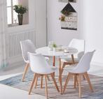Ronde eettafel met Scandinavisch design, Huis en Inrichting, Tafels | Eettafels, Kunststof, Rond, Tot twee personen, Zo goed als nieuw