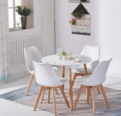 Ronde eettafel met Scandinavisch design, Huis en Inrichting, Tafels | Eettafels, Zo goed als nieuw, 50 tot 100 cm, tot twee personen