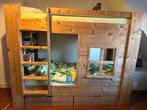 Steigerhouten Stapelbed + Matrassen, Ophalen, 85 tot 100 cm, Gebruikt, Hoogslaper of Stapelbed