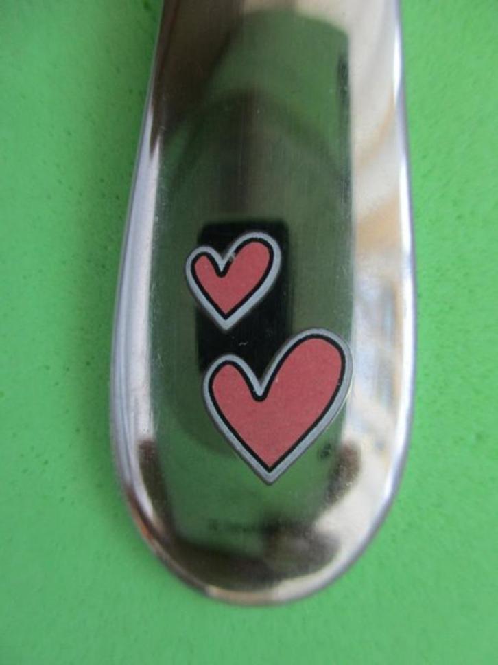  (KB4851) Kinderbestek Hartjes kleine lepel, Kinderen en Baby's, Overige Kinderen en Baby's, Gebruikt, Ophalen of Verzenden