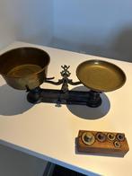 Koperen weegschaal met gewichten, Ophalen of Verzenden