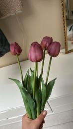 5 kunsttulpen paars roze, Ophalen of Verzenden