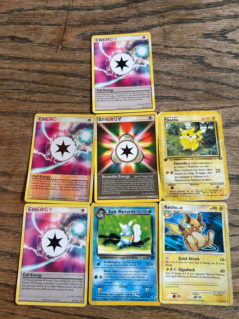 Pokemon kaarten set – Call Energy, Scramble, Pikachu, Raichu, Ophalen of Verzenden, Gebruikt, Meerdere kaarten