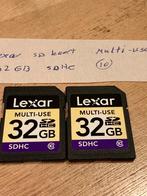 2x Lexar SD kaart multi-use, Ophalen, SD, Gebruikt, 32 GB