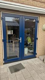 Mooie blauwe terrasdeuren maten 211 cm hoog en 168 breed., Ophalen of Verzenden