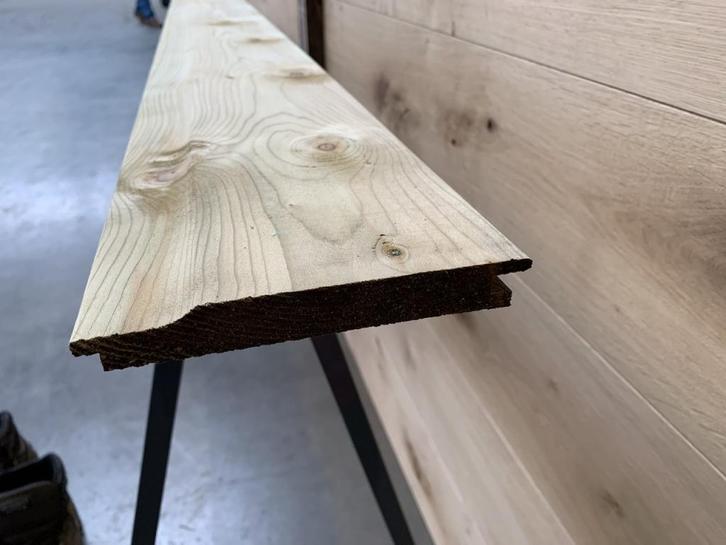 Gewolmaniseerd Rabat overhangend 18x145mm, Doe-het-zelf en Verbouw, Hout en Planken, Nieuw, Plank, Vuren, 300 cm of meer, Minder dan 25 mm