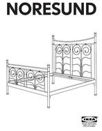 Ikea - Noresund - Gietijzeren bedframe, Huis en Inrichting, Slaapkamer | Bedden, Ophalen, Gebruikt, Zwart, Tweepersoons