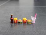 2x hamburger friet + cola en milkshake miniatuur nieuw 1:12, Verzamelen, Nieuw, Decoratie, Ophalen of Verzenden