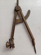 Antiek messing passer met schaalverdeling, Ophalen of Verzenden, Gebruikt, Overige typen