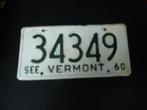Kentekenplaat licenseplate See Vermont 1960 USA, Verzenden, Gebruikt, Auto's