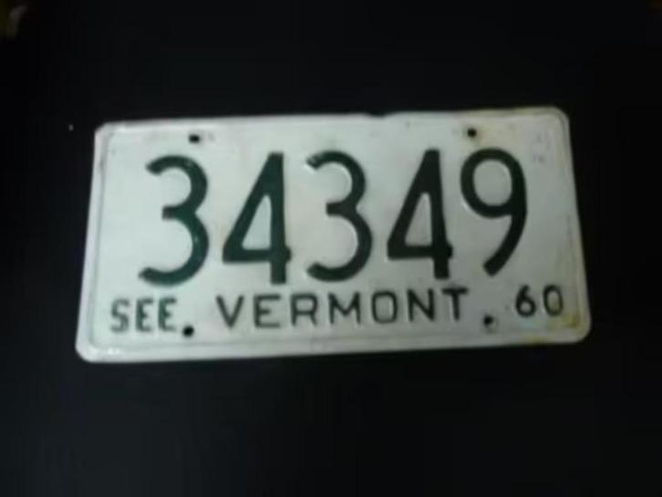 Kentekenplaat licenseplate See Vermont 1960 USA, Verzamelen, Automerken, Motoren en Formule 1, Gebruikt, Auto's, Verzenden