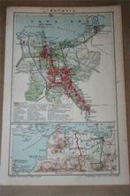Originele oude kaart/plattegrond Batavia - ca 1905 !!, Boeken, Atlassen en Landkaarten, Gelezen, Ophalen of Verzenden