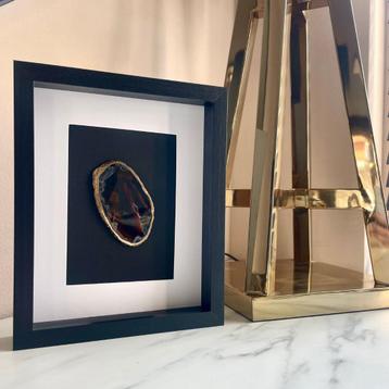 Agaat in Lijst - Decoratielijst - Agaat steen in fotolijst beschikbaar voor biedingen