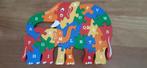 Houten puzzel olifant alfabeth, Ophalen of Verzenden, 10 tot 50 stukjes, Gebruikt, Van hout