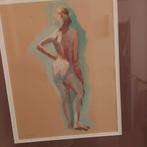 Jan Wiegers Aquarel - Vrouwelijk Naakt, Antiek en Kunst, Ophalen of Verzenden