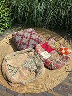 Vintage Marokkaanse poef vloerkussen, Huis en Inrichting, Gebruikt, Boho, Ophalen of Verzenden, 50 tot 75 cm