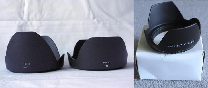 Vervangende Nikon lenskappen HB-63 72mm HB-25 72mm SPII 77mm, Audio, Tv en Foto, Fotografie | Filters, Nieuw, Zonnekap, 70 tot 80 mm