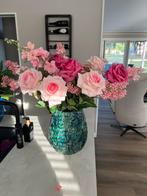 Vaas met zijden bloemen, Huis en Inrichting, Ophalen of Verzenden, Nieuw, Binnen