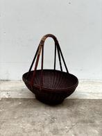 Antieke handgeweven Chinese marktmand – bamboe & rattan, Ophalen of Verzenden
