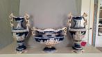3 delig kaststel blauw met wit glazuur Italiaans porcelein, Antiek en Kunst, Antiek | Vazen, Ophalen of Verzenden