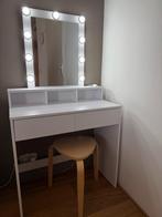 Make-up table with light-up mirror + stool + jewellery box, Ophalen, Overige materialen, Minder dan 50 cm, 100 tot 150 cm