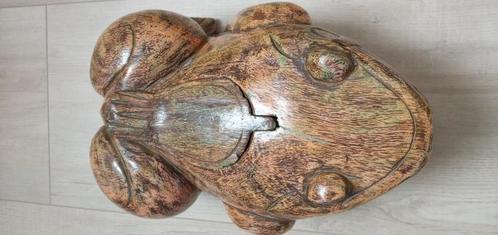 Decoratieve houten kikker gemêleerd oud/roze/bruin/groen, Huis en Inrichting, Woonaccessoires | Overige, Zo goed als nieuw, Ophalen of Verzenden