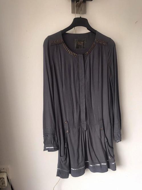 Aparte mooie grijze "Pepe Jeans"' Mini-Jurk met Studs maat L, Kleding | Dames, Jurken, Zo goed als nieuw, Maat 42/44 (L), Grijs