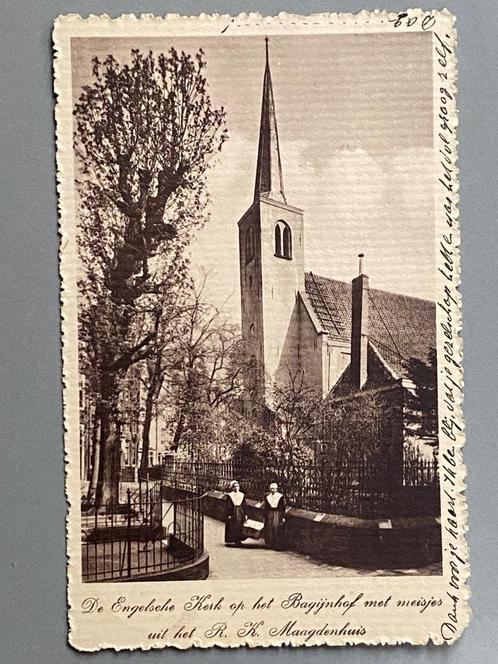 Ansichtkaart Engelse kerk op het Bagijnhof in Amsterdam 1918, Verzamelen, Ansichtkaarten | Nederland, Gelopen, Noord-Holland, Voor 1920