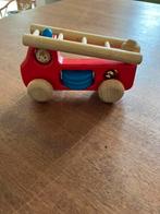 Bajo houten brandweerwagen met ladder belletje chauffeur, Kinderen en Baby's, Speelgoed | Houten speelgoed, Ophalen of Verzenden