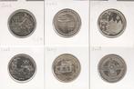 België 6 verschillende penningen 2002-2008 in munthouders, Postzegels en Munten, Penningen en Medailles, Overige materialen, Buitenland