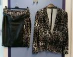 Sao Paulo luipaard setje: Rok + Blazer jasje mt 40-42 35225, Maat 38/40 (M), Kostuum of Pak, ., Zwart