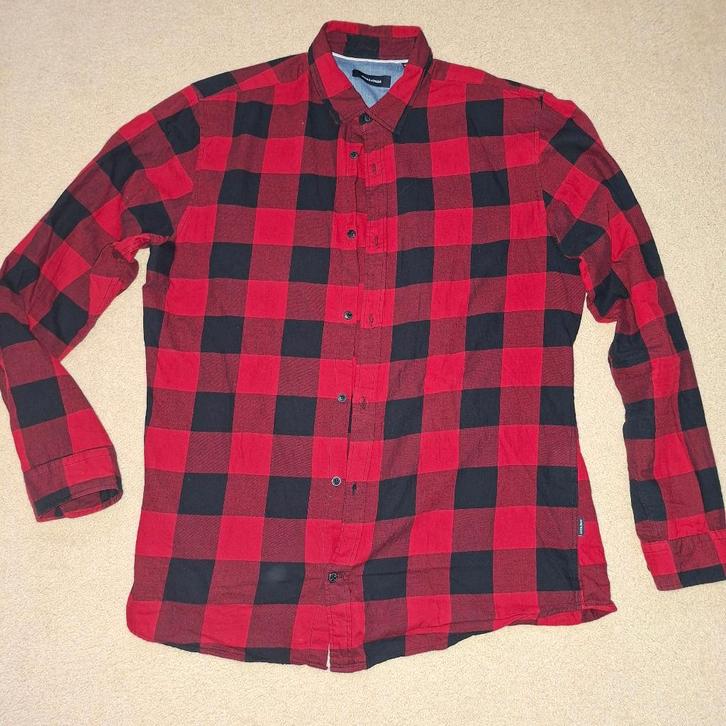 Jack en Jones houthakkers blouse, labelmaat XL, Kleding | Heren, T-shirts, Zo goed als nieuw, Maat 56/58 (XL), Rood, Ophalen of Verzenden