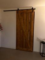 Houten Schuifdeur met Railsysteem - Stoer & Sfeervol, Ophalen, Gebruikt, 215 cm of meer, Binnendeur