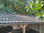 140 grijze dakpannen, Doe-het-zelf en Verbouw, Dakpannen en Dakbedekking, Ophalen, Steen of Klei, Zo goed als nieuw, 15 m² of meer