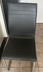 6 eetkamerstoelen antraciet – kunstleer met RVS poten, Huis en Inrichting, Stoelen, Ophalen of Verzenden, Zo goed als nieuw, Grijs