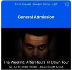 The Weeknd - 17 Juli - Golden Circle, Tickets en Kaartjes