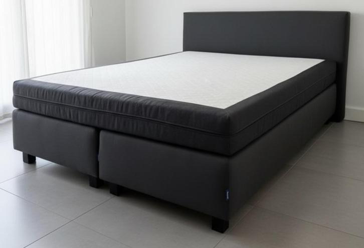Karlsson Boxspring 160x240, Huis en Inrichting, Slaapkamer | Boxsprings, Gebruikt, 160 cm, Overige maten, Tweepersoons, Blauw