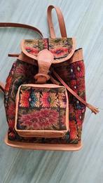 Vintage Rugzak met Leer Details, 25 tot 40 cm, Zo goed als nieuw, 30 tot 45 cm, Ophalen